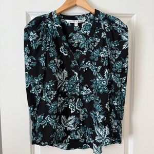 Veronica Beard Isa Floral-Print Button-Front Silk Blouse